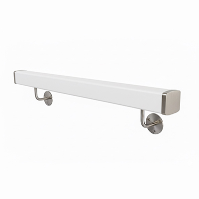 white wall mounted handrail